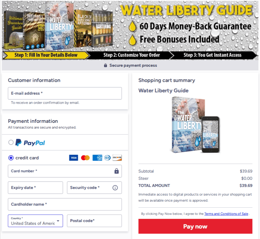 The Water Liberty Guide Checkout